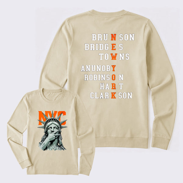 NewYork 2 Side Basketball Fans Long Sleeve T-Shirt
