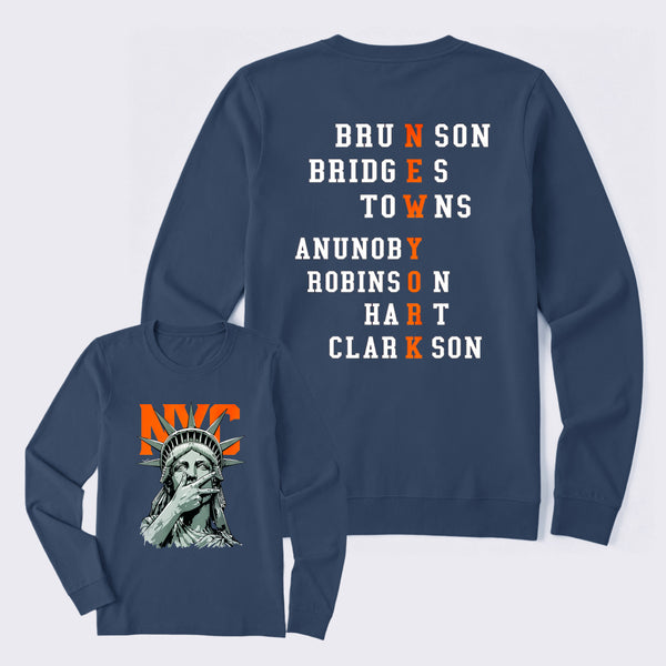 NewYork 2 Side Basketball Fans Long Sleeve T-Shirt