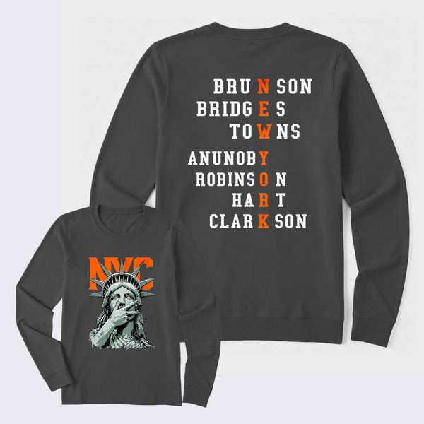 NewYork 2 Side Basketball Fans Long Sleeve T-Shirt
