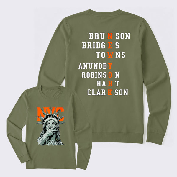 NewYork 2 Side Basketball Fans Long Sleeve T-Shirt