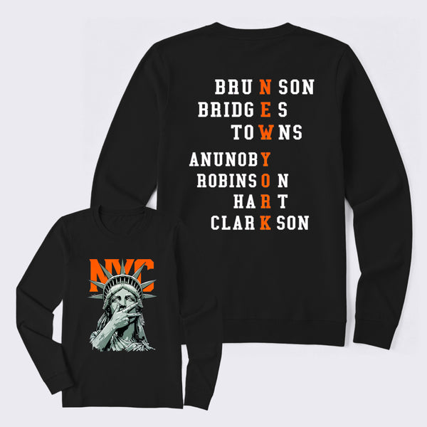 NewYork 2 Side Basketball Fans Long Sleeve T-Shirt