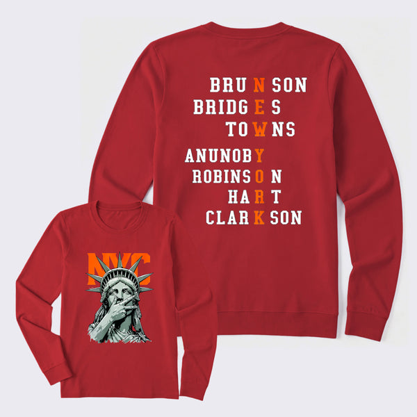 NewYork 2 Side Basketball Fans Long Sleeve T-Shirt