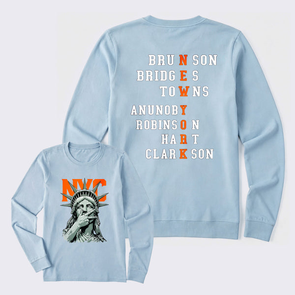 NewYork 2 Side Basketball Fans Long Sleeve T-Shirt