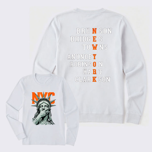 NewYork 2 Side Basketball Fans Long Sleeve T-Shirt