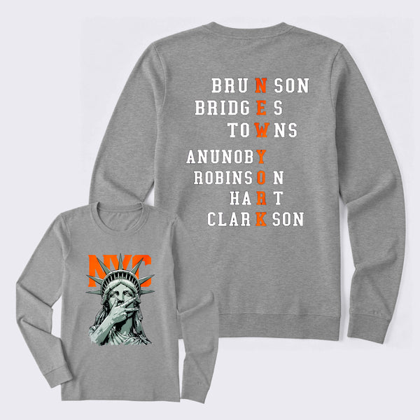 NewYork 2 Side Basketball Fans Long Sleeve T-Shirt