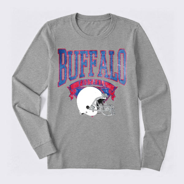 Vintage Football Hometown Team Print Long Sleeve T-Shirt
