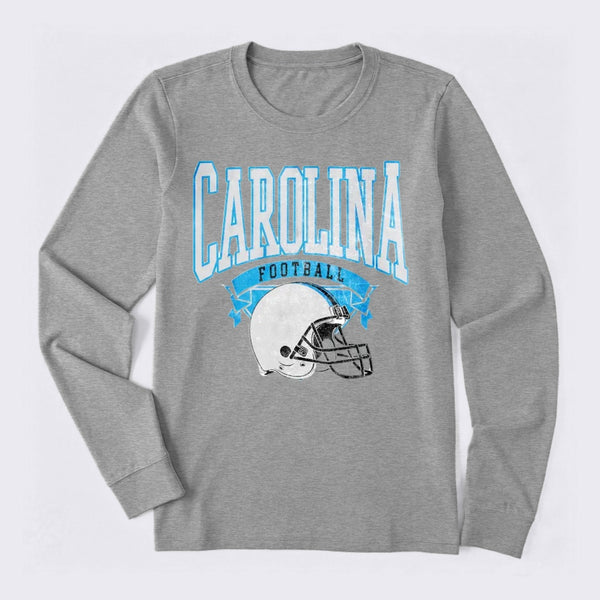 Vintage Football Hometown Team Print Long Sleeve T-Shirt