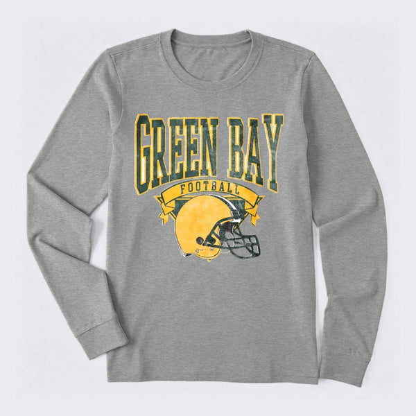 Vintage Football Hometown Team Print Long Sleeve T-Shirt