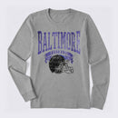 Vintage Football Hometown Team Print Long Sleeve T-Shirt