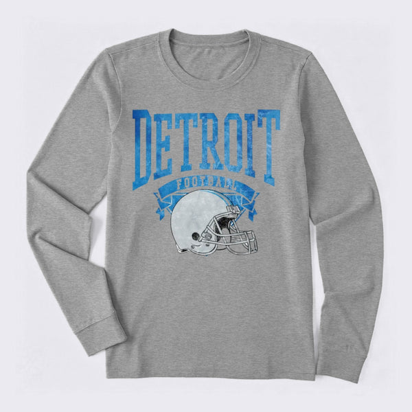 Vintage Football Hometown Team Print Long Sleeve T-Shirt