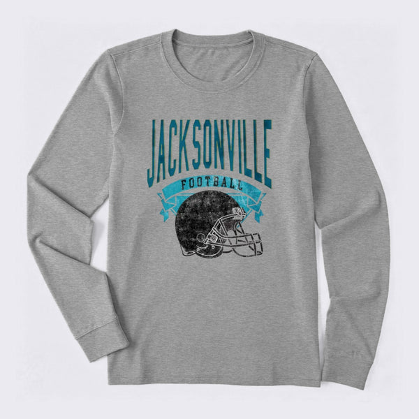 Vintage Football Hometown Team Print Long Sleeve T-Shirt