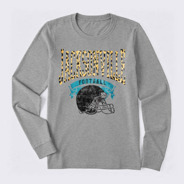 Vintage Football Hometown Team Print Long Sleeve T-Shirt