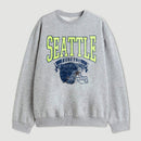 Vintage Football Hometown Team Print Sweatshirt