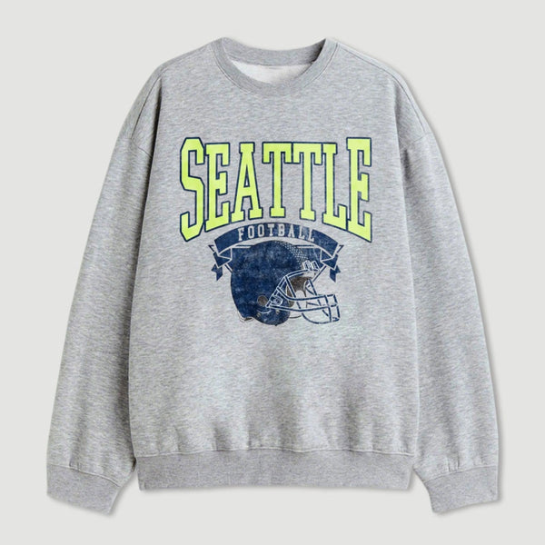 Vintage Football Hometown Team Print Sweatshirt