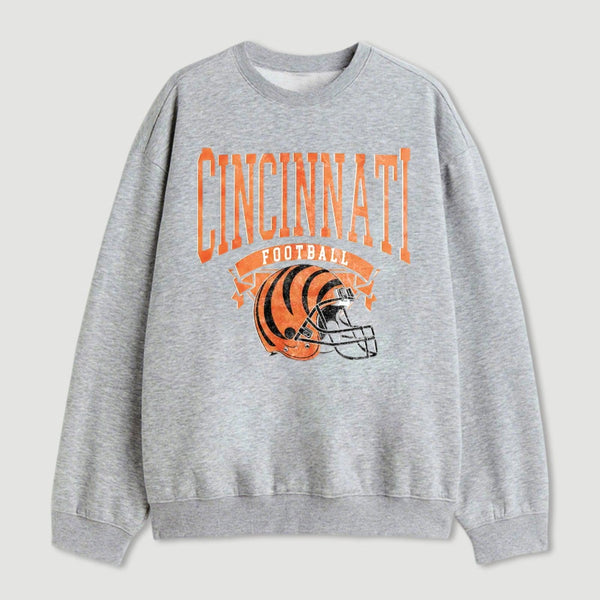 Vintage Football Hometown Team Print Sweatshirt