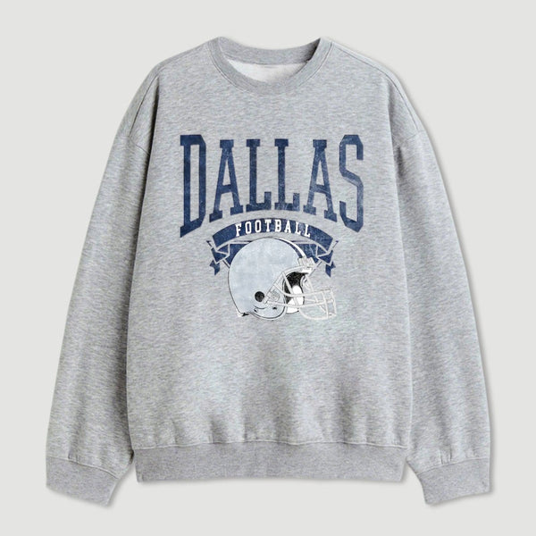 Vintage Football Hometown Team Print Sweatshirt