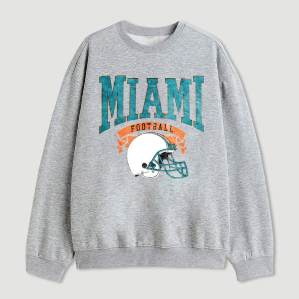 Vintage Football Hometown Team Print Sweatshirt