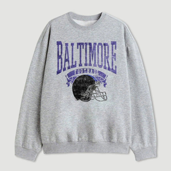Vintage Football Hometown Team Print Sweatshirt