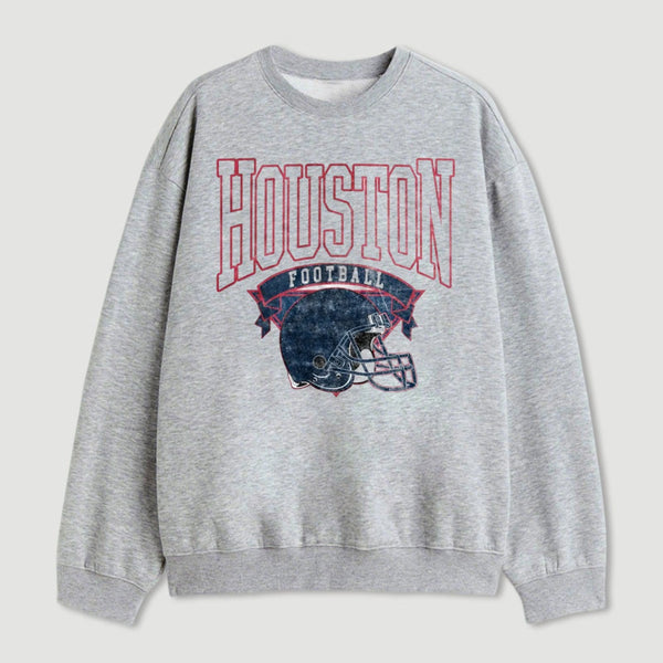 Vintage Football Hometown Team Print Sweatshirt