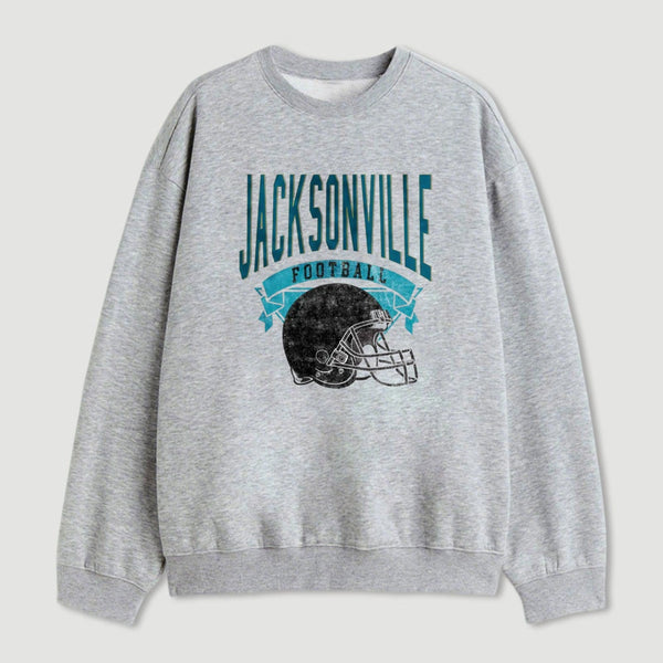 Vintage Football Hometown Team Print Sweatshirt