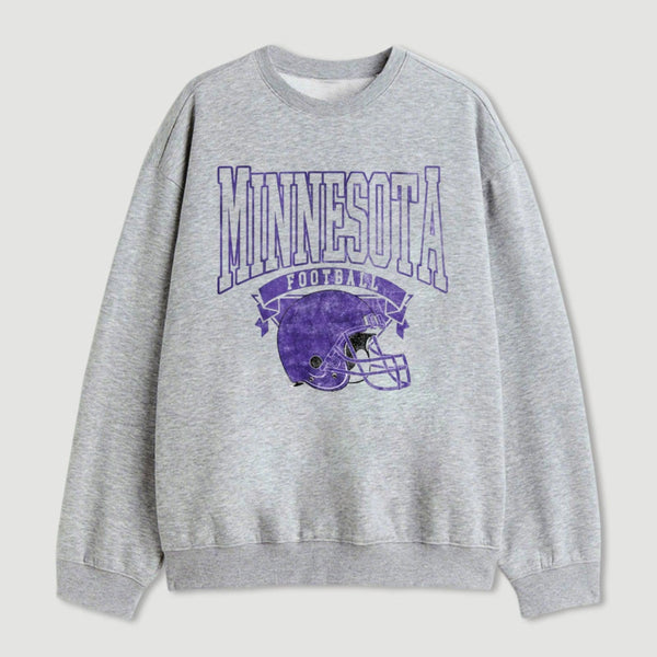 Vintage Football Hometown Team Print Sweatshirt