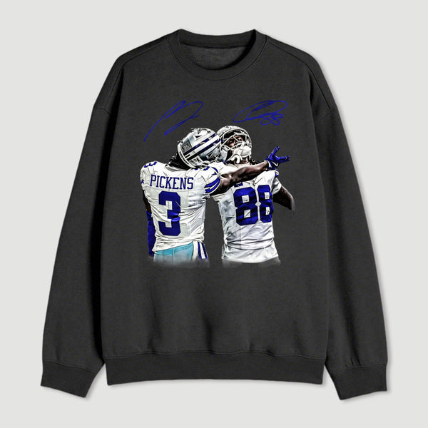 Vintage Close-Up Football Athlete Signature Graphic Sweatshirt