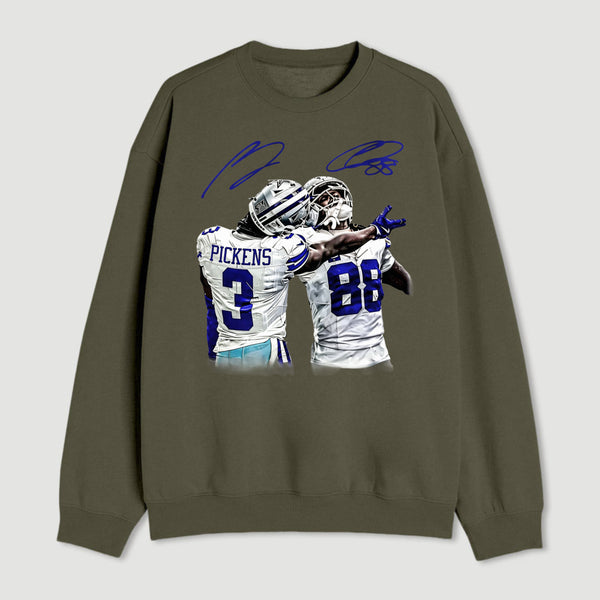 Vintage Close-Up Football Athlete Signature Graphic Sweatshirt