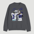 Vintage Close-Up Football Athlete Signature Graphic Sweatshirt