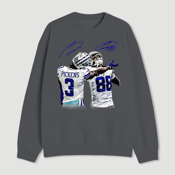 Vintage Close-Up Football Athlete Signature Graphic Sweatshirt