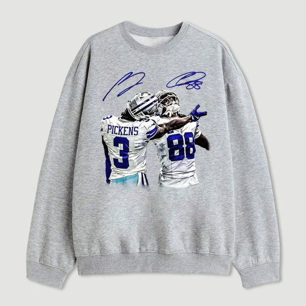 Vintage Close-Up Football Athlete Signature Graphic Sweatshirt