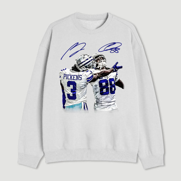 Vintage Close-Up Football Athlete Signature Graphic Sweatshirt