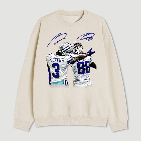 Vintage Close-Up Football Athlete Signature Graphic Sweatshirt