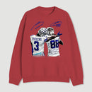 Vintage Close-Up Football Athlete Signature Graphic Sweatshirt