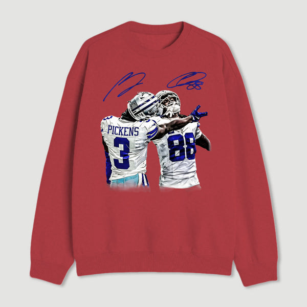 Vintage Close-Up Football Athlete Signature Graphic Sweatshirt