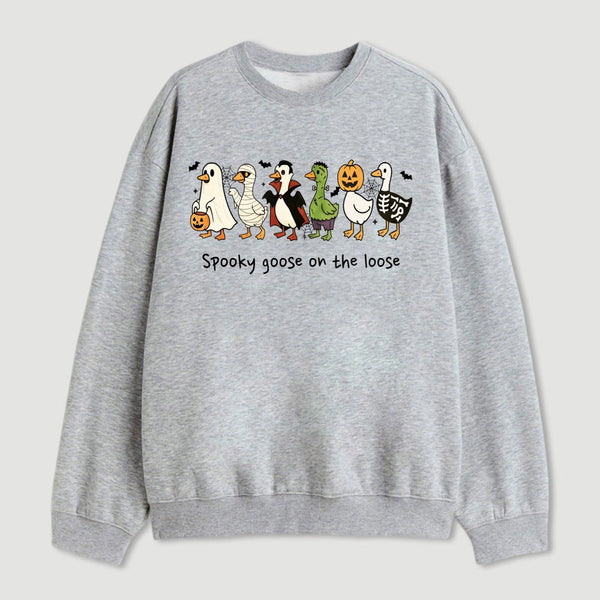 Spooky Goose on the Loose Funny Halloween Sweatshirt