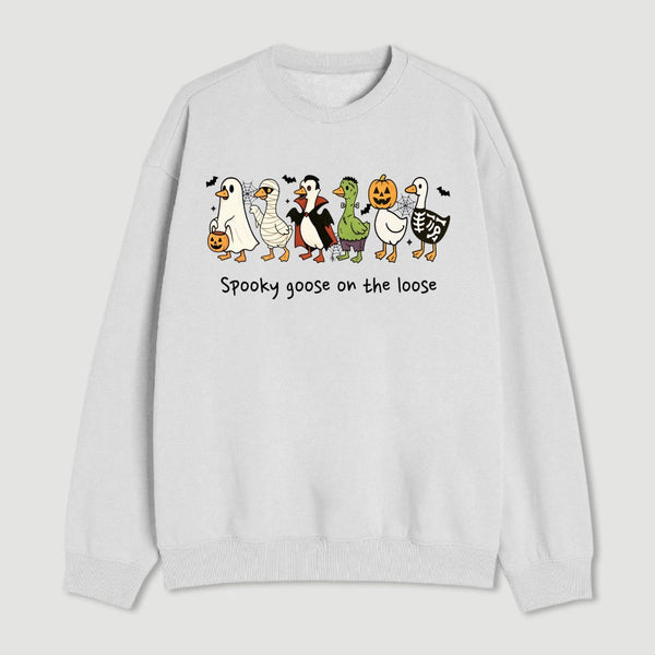 Spooky Goose on the Loose Funny Halloween Sweatshirt
