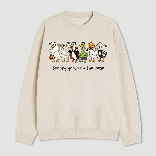 Spooky Goose on the Loose Funny Halloween Sweatshirt