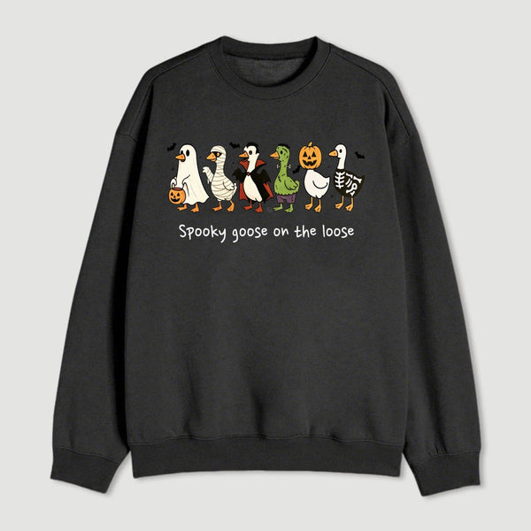 Spooky Goose on the Loose Funny Halloween Sweatshirt