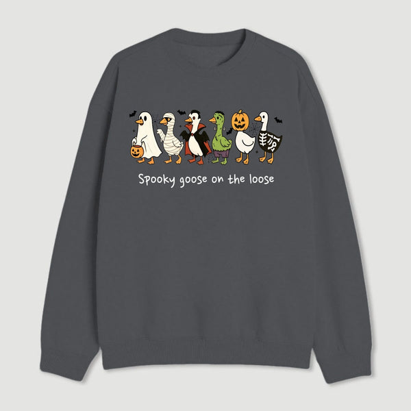Spooky Goose on the Loose Funny Halloween Sweatshirt