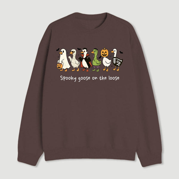 Spooky Goose on the Loose Funny Halloween Sweatshirt