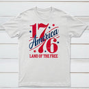 1776 America Land Of The Free Retro 4Th Of July T-Shirt