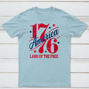 1776 America Land Of The Free Retro 4Th Of July T-Shirt