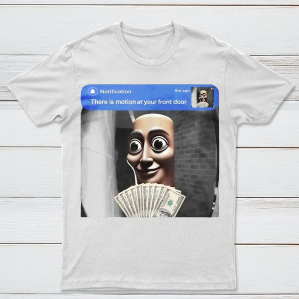 There is movement at your front door Tung Tung Tung Sahur meme cotton T-shirt