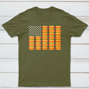 Hot Dog American Flag July 4th Patriotic Summer BBQ Funny T-Shirt