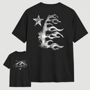Vintage Dark Streetwear Street Style Star Flame Design T-shirt