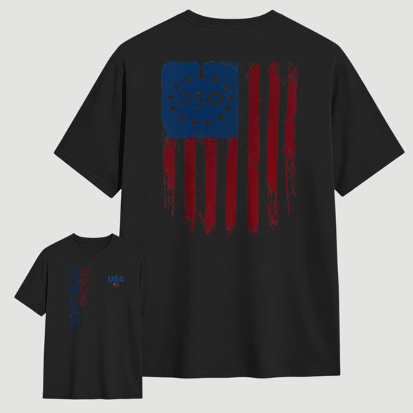 Celebrate 250 Years of American Heritage Unisex Black T-shirt
