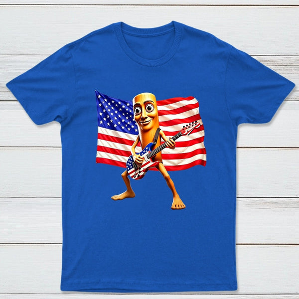 4th of July Shirts American Flag Guitar Tung Tung Tung Sahur T-shirt