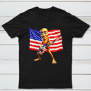 4th of July Shirts American Flag Guitar Tung Tung Tung Sahur T-shirt