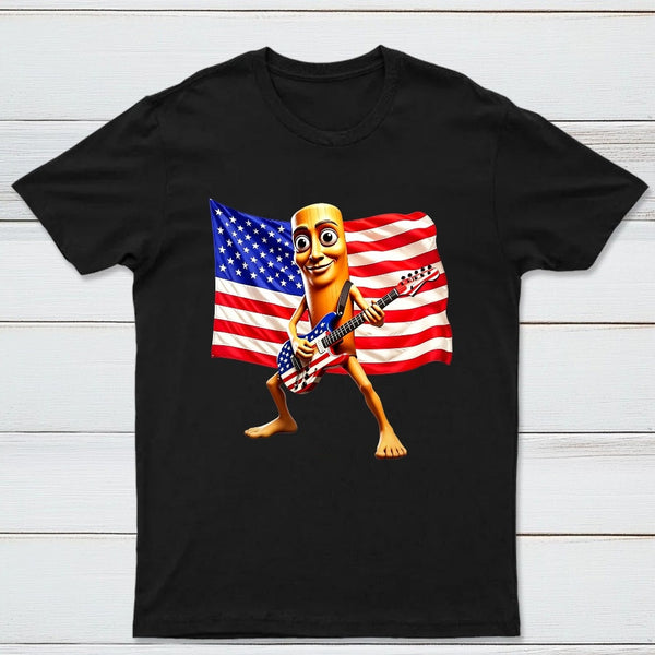 4th of July Shirts American Flag Guitar Tung Tung Tung Sahur T-shirt