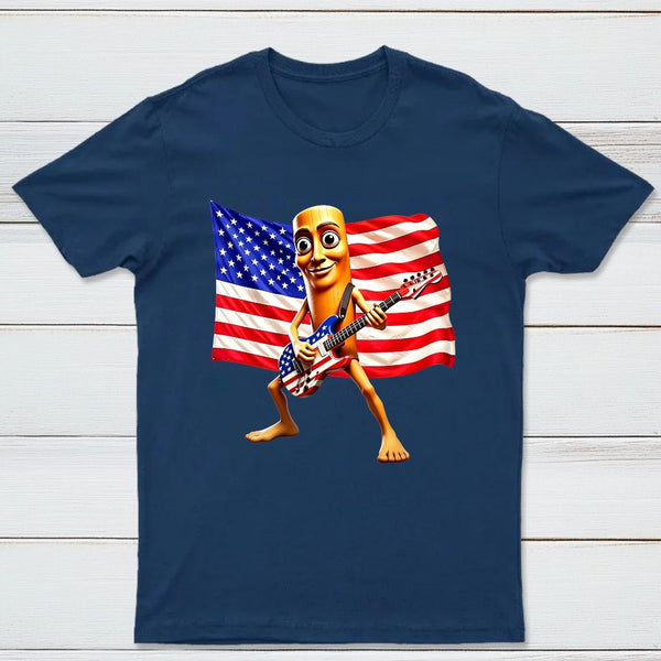 4th of July Shirts American Flag Guitar Tung Tung Tung Sahur T-shirt